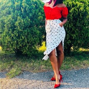 Black and White Asymmetrical Skirt